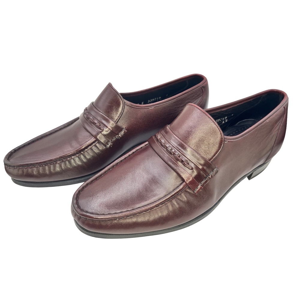 Florsheim Imperial Quality Burgundy Leather‎ Braided Loafers 9.5 E Comfortech